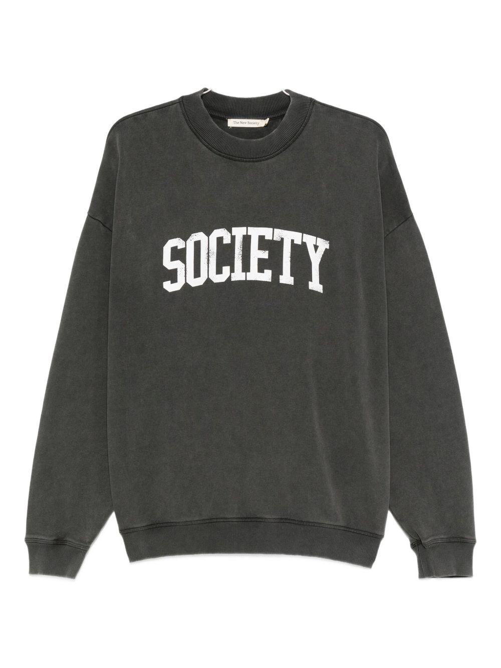 Felpa per donna The New Society grigia con stampa logo sul davanti - Rubino Kids