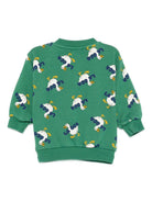 Felpa per neonata Bobo Choses verde con stampa oca - Rubino Kids