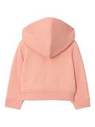 Felpa per neonata Burberry Kids rosa con finiture a quadri - Rubino Kids