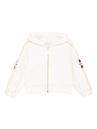 Felpa per neonata Elisabetta Franchi La Mia Bambina beige con cappuccio e zip - Rubino Kids