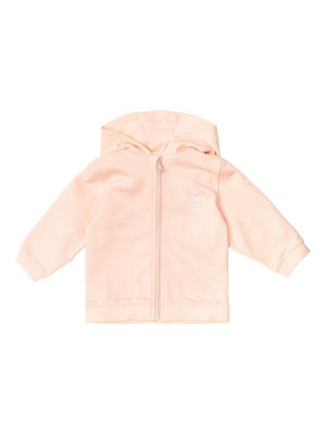 Felpa per neonata Fendi Kids rosa con logo ricamato