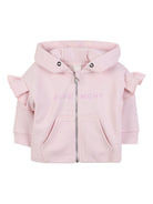 Felpa per neonata Givenchy Kids rosa con dettaglio logo - Rubino Kids