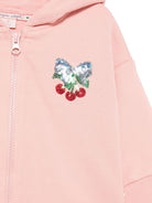 Felpa per neonata Konges Slojd rosa con cappuccio e decorazioni con paillettes - Rubino Kids