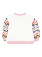 Felpa per neonata Missoni Kids bianca con motivo a zigzag - Rubino Kids