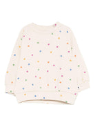 Felpa per neonata Molo bianca con stampa cuoricini all - over - Rubino Kids