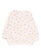 Felpa per neonata Molo bianca con stampa cuoricini all - over - Rubino Kids
