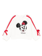 Felpa per neonata Monnalisa bianca con Minnie Mouse - Rubino Kids
