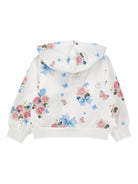 Felpa per neonata Monnalisa bianca con stampa a fiori all - over - Rubino Kids