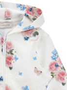 Felpa per neonata Monnalisa bianca con stampa a fiori all - over - Rubino Kids