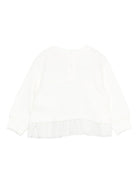 Felpa per neonata Monnalisa bianco con rifiniture in tulle - Rubino Kids