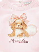 Felpa per neonata Monnalisa rosa con ruches - Rubino Kids