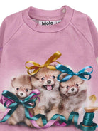 Felpa per neonata Monnalisa rosa con stampa cuccioli - Rubino Kids