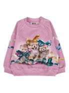 Felpa per neonata Monnalisa rosa con stampa cuccioli - Rubino Kids