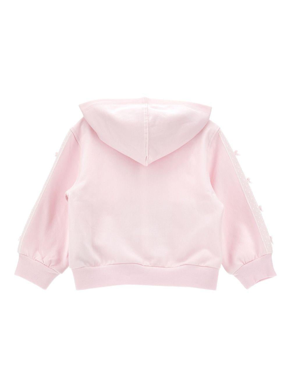 Felpa per neonata Monnalisa rosa in jersey con cappuccio - Rubino Kids