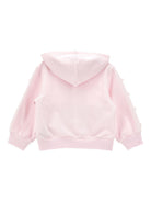 Felpa per neonata Monnalisa rosa in jersey con cappuccio - Rubino Kids