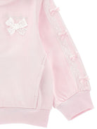 Felpa per neonata Monnalisa rosa in jersey con cappuccio - Rubino Kids
