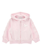 Felpa per neonata Monnalisa rosa in jersey con cappuccio - Rubino Kids