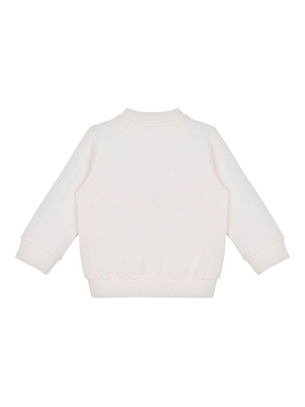 Felpa per neonata Moschino Kids bianca con motivo Teddy Bear - Rubino Kids