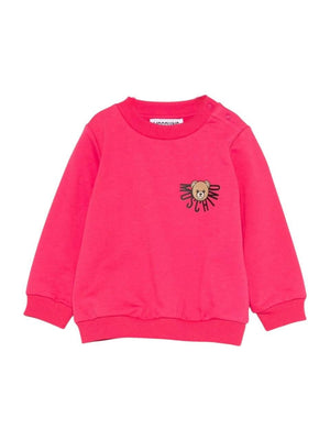 Felpa per neonata Moschino Kids fucsia con logo Teddy Bear