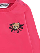 Felpa per neonata Moschino Kids fucsia con stampa Teddy - Rubino Kids