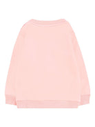 Felpa per neonata Moschino Kids rosa con logo Teddy Bear e fiocco - Rubino Kids