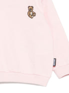 Felpa per neonata Moschino Kids rosa con logo Teddy Bear - Rubino Kids