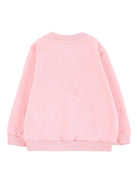 Felpa per neonata Moschino Kids rosa con logo Teddy Bear - Rubino Kids