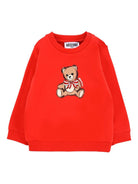 Felpa per neonata Moschino Kids rossa con stampa Teddy Bear - Rubino Kids