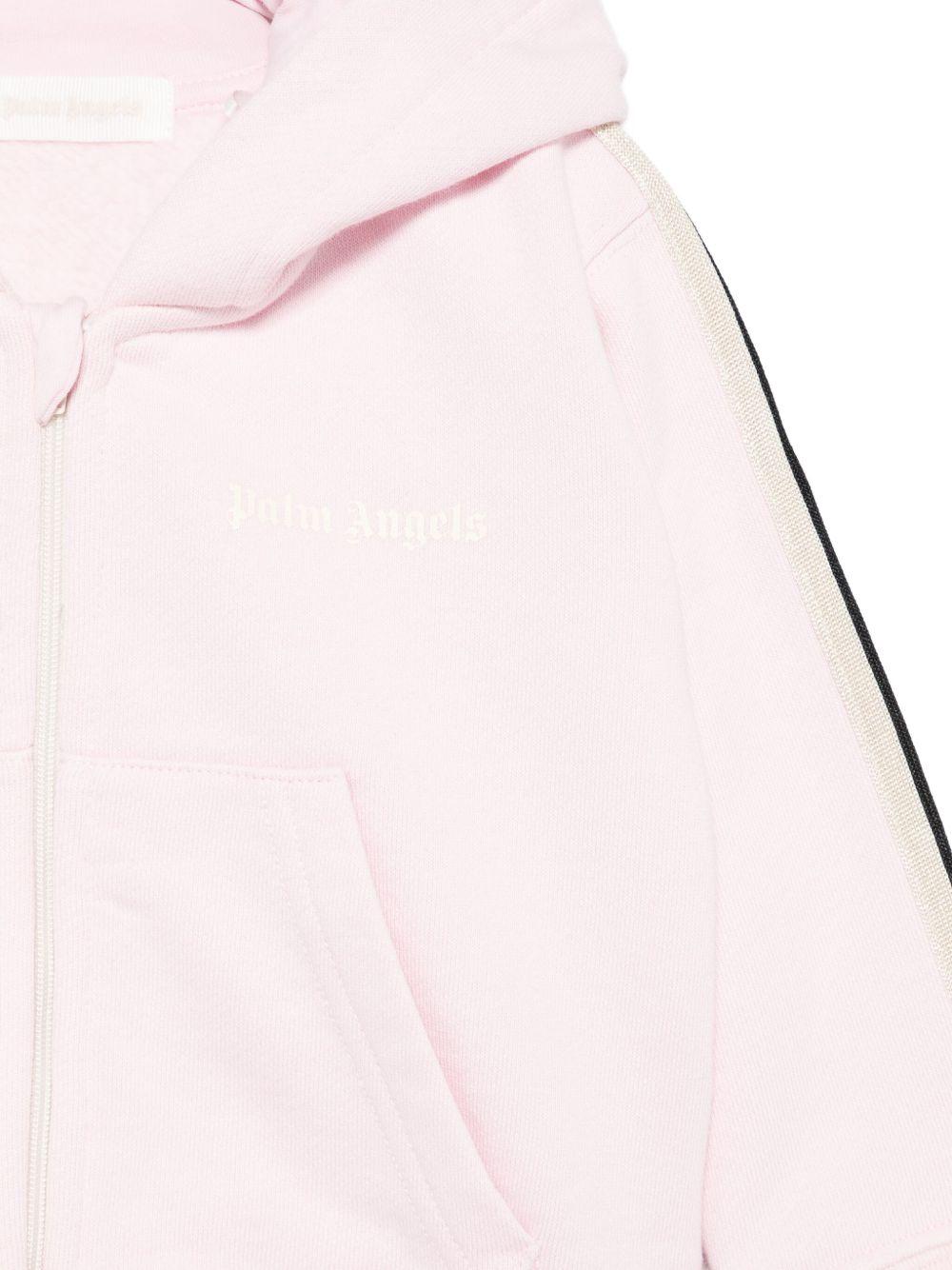 Felpa per neonata Palm Angels Kids rosa con logo ricamato - Rubino Kids