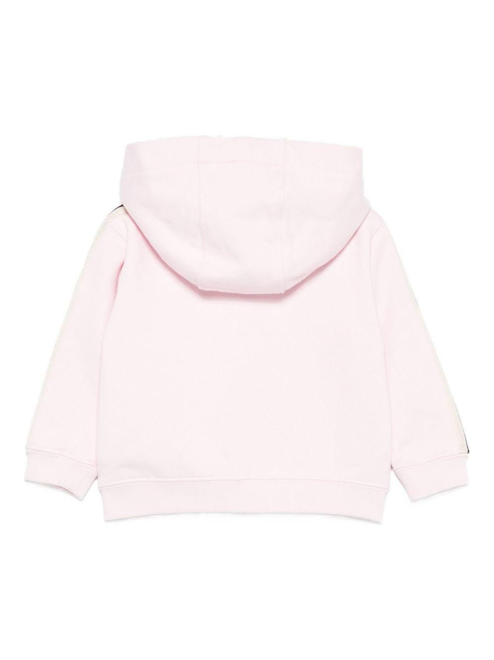 Felpa per neonata Palm Angels Kids rosa con logo ricamato - Rubino Kids