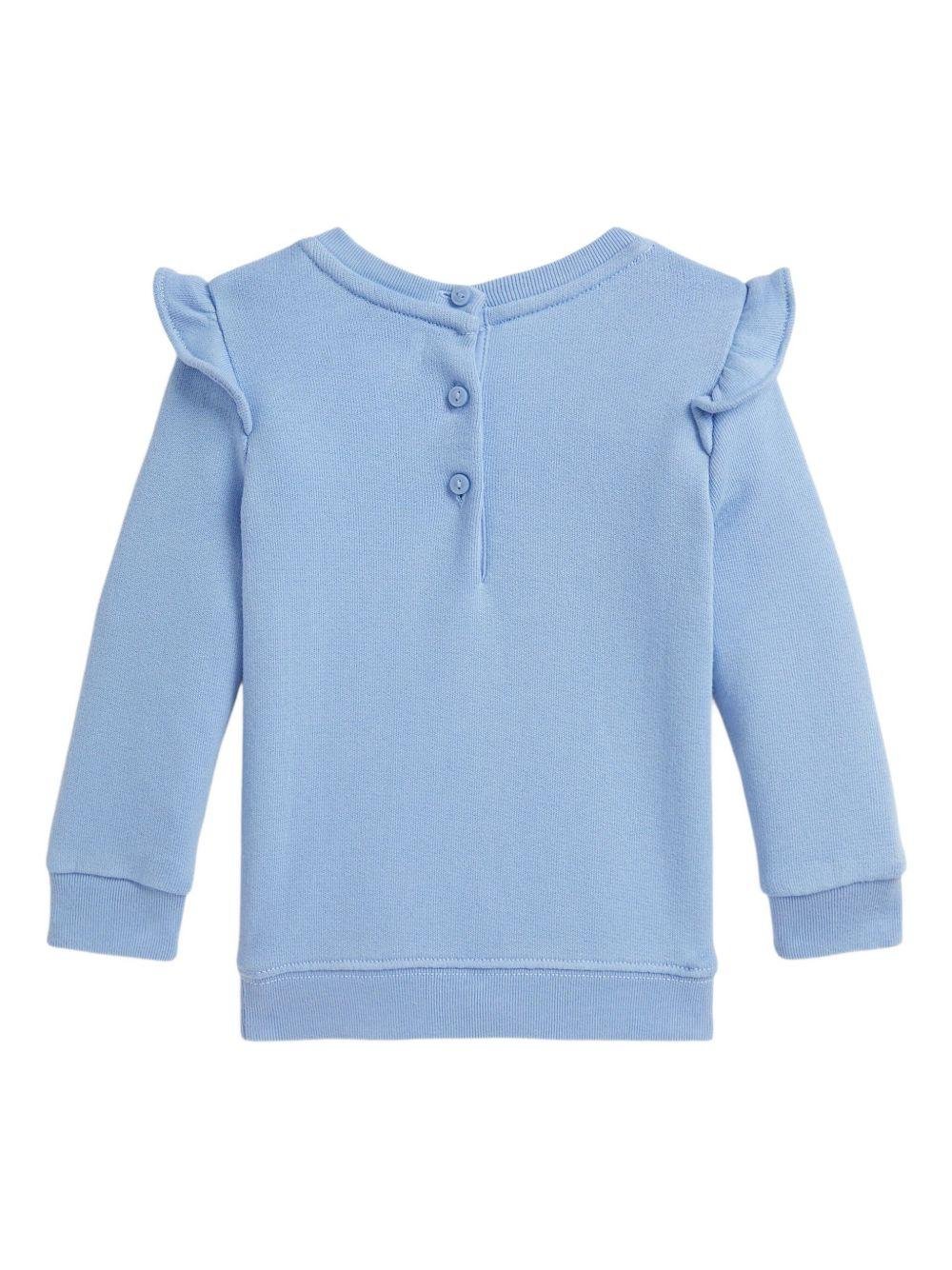 Felpa per neonata POLO RALPH LAUREN KIDS azzurro con motivo Polo Bear - Rubino Kids