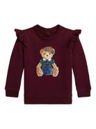 Felpa per neonata Polo Ralph Lauren Kids rossa con stampa Polo Bear - Rubino Kids