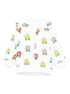 Felpa per neonata Stella McCartney Kids bianco con stampa floreale e cappuccio - Rubino Kids