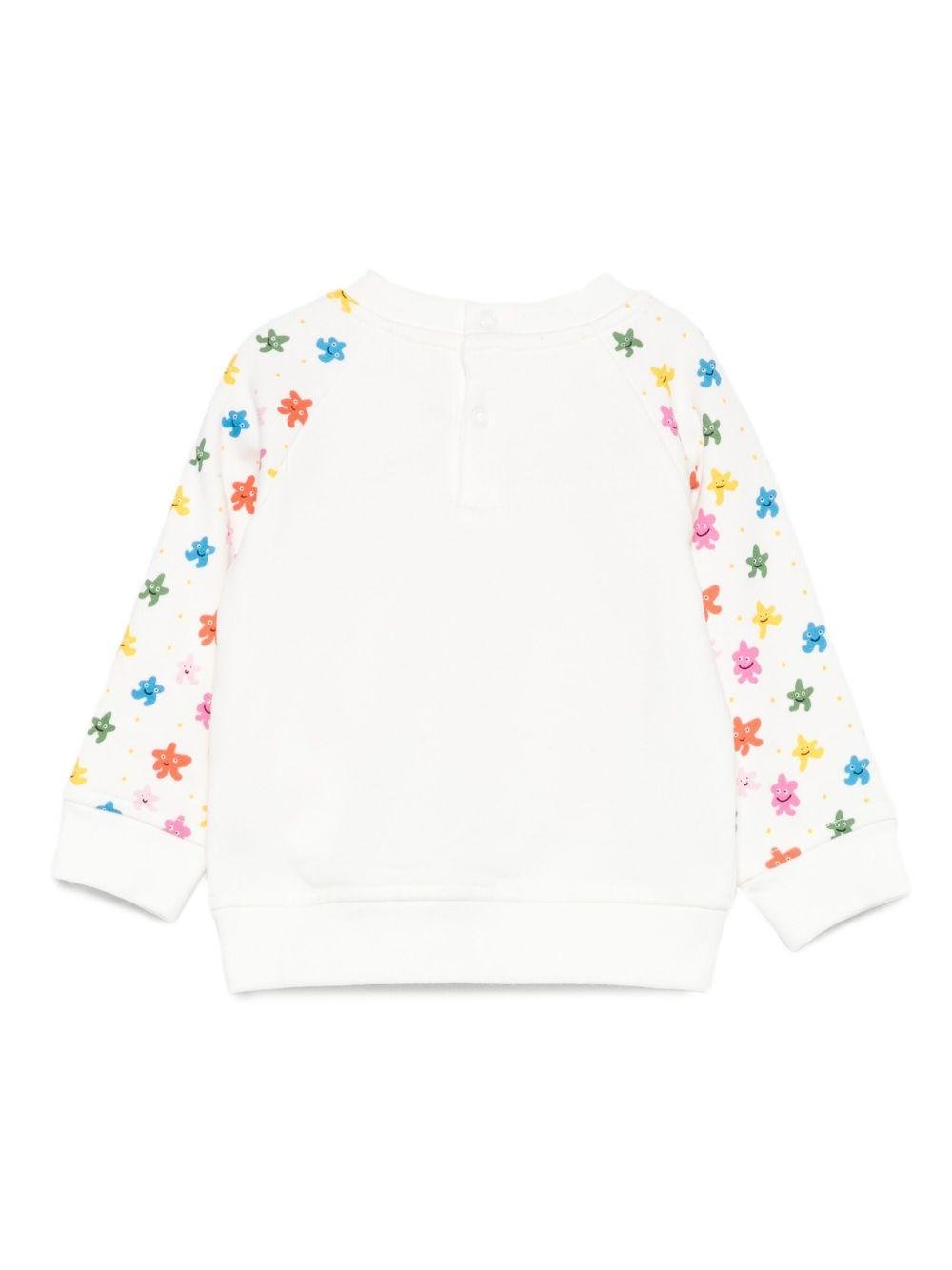 Felpa per neonata Stella McCartney Kids bianco con stampa grafica - Rubino Kids
