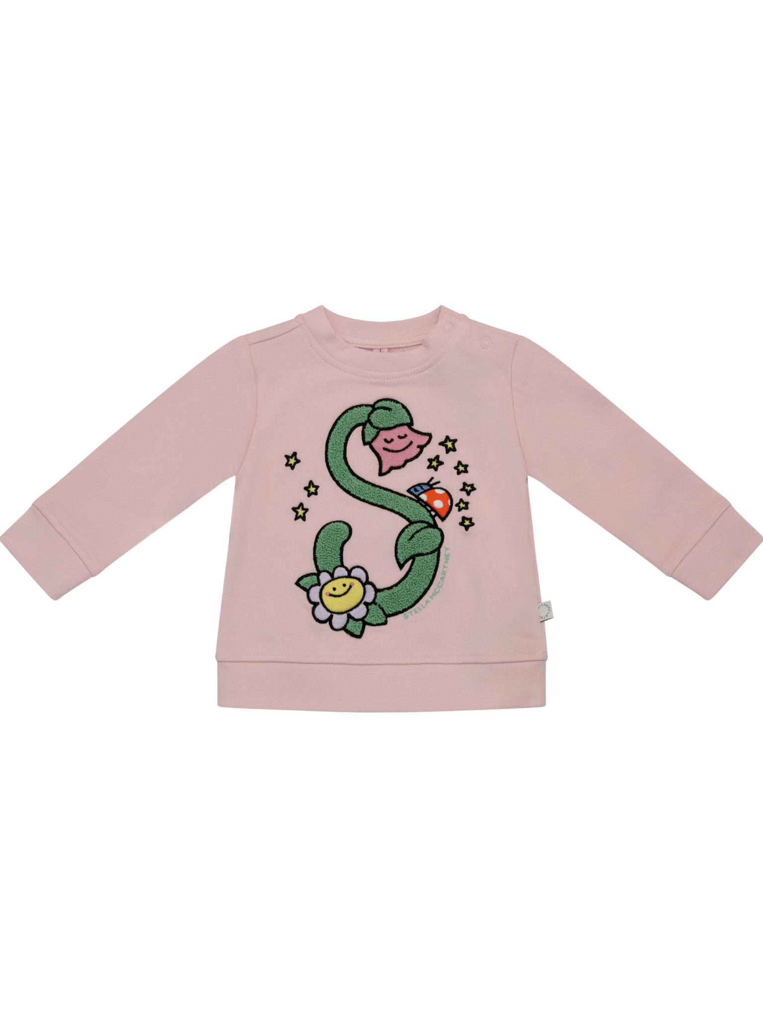 Felpa per neonata Stella McCartney Kids rosa con dettaglio logo sul davanti - Rubino Kids