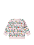Felpa per neonata Stella McCartney Kids rosa con stampa logo all - over - Rubino Kids