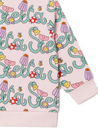 Felpa per neonata Stella McCartney Kids rosa con stampa logo all - over - Rubino Kids
