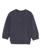 Felpa per neonati Etro Kids blu con ricamo Pegaso e chiusura con bottoni - Rubino Kids