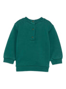 Felpa per neonati Etro Kids verde con ricamo Pegaso e chiusura con bottoni - Rubino Kids