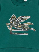 Felpa per neonati Etro Kids verde con ricamo Pegaso e chiusura con bottoni - Rubino Kids