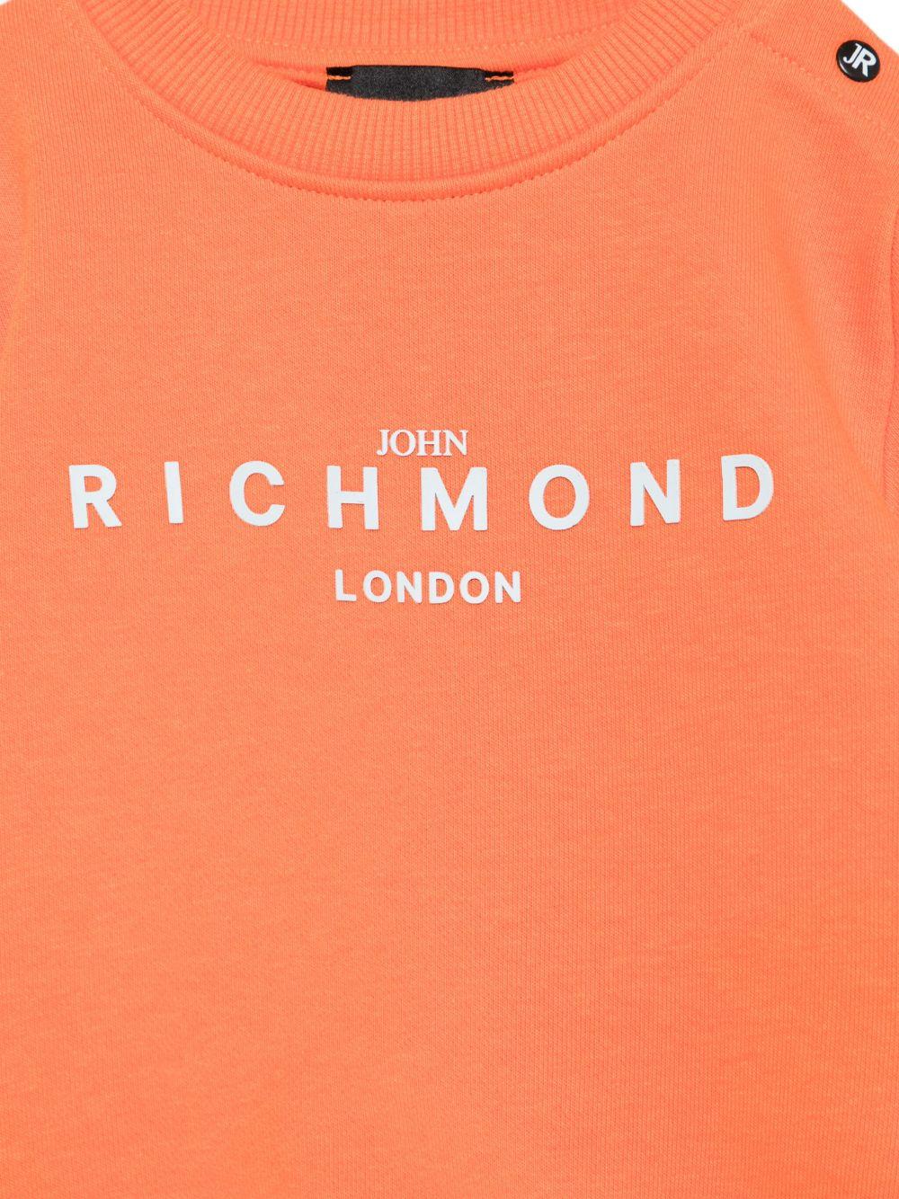 Felpa per neonati John Richmond Junior arancione con bottoni sulla spalla - Rubino Kids