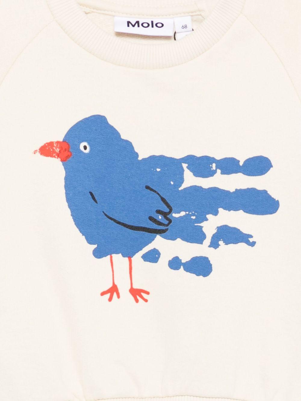 Felpa per neonati Molo bianco con stampa di uccelli - Rubino Kids