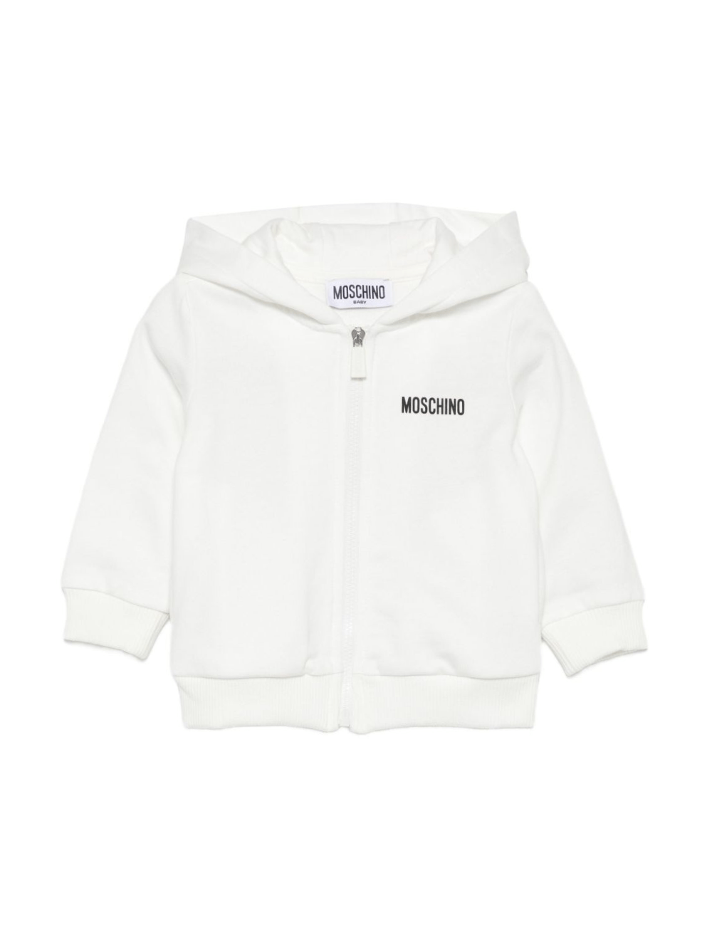 Felpa per neonati Moschino Kids bianco con chiusura con zip - Rubino Kids