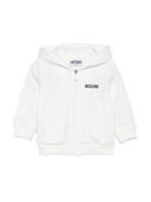 Felpa per neonati Moschino Kids bianco con chiusura con zip - Rubino Kids