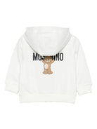 Felpa per neonati Moschino Kids bianco con chiusura con zip - Rubino Kids