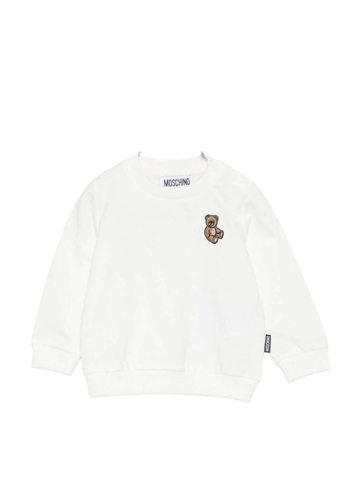Felpa per neonati Moschino Kids bianco con logo Teddy Bear - Rubino Kids