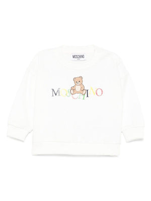 Moschino Kids white baby sweatshirt with logo print