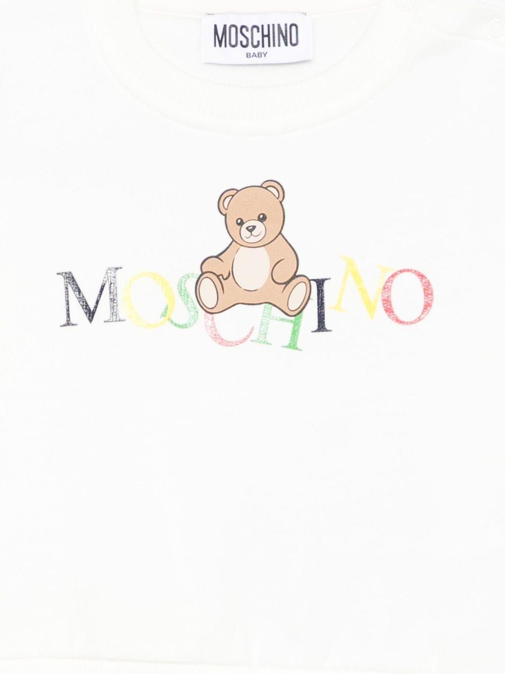 Felpa per neonati Moschino Kids bianco con stampa logo - Rubino Kids