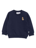 Felpa per neonati Moschino Kids blu con logo Teddy Bear - Rubino Kids