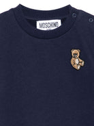 Felpa per neonati Moschino Kids blu con logo Teddy Bear - Rubino Kids